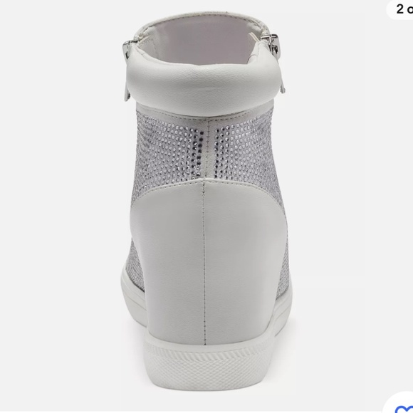 INC Womens White Embellished Cushioned Dollie Round Toe Sneakers Shoes size 7 - Picture 10 of 11